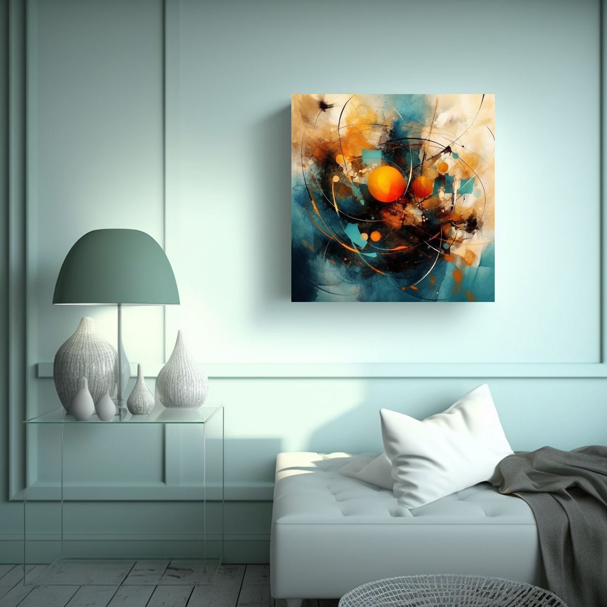 GENERICO - Cuadro De Abstracto Calidez Estilo Nikolaus Kriese 80x80 Cm