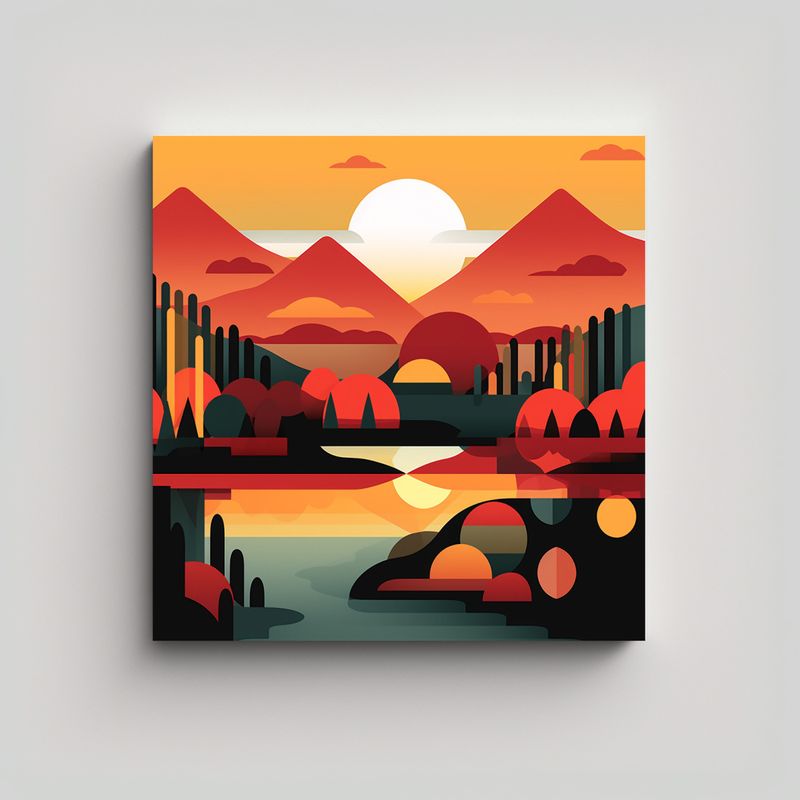 GENERICO - Cuadro Impactante De Paisaje Onírico Estilo 90x90 Cm