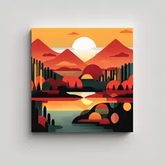 GENERICO - Cuadro Impactante De Paisaje Onírico Estilo 50x50 Cm.