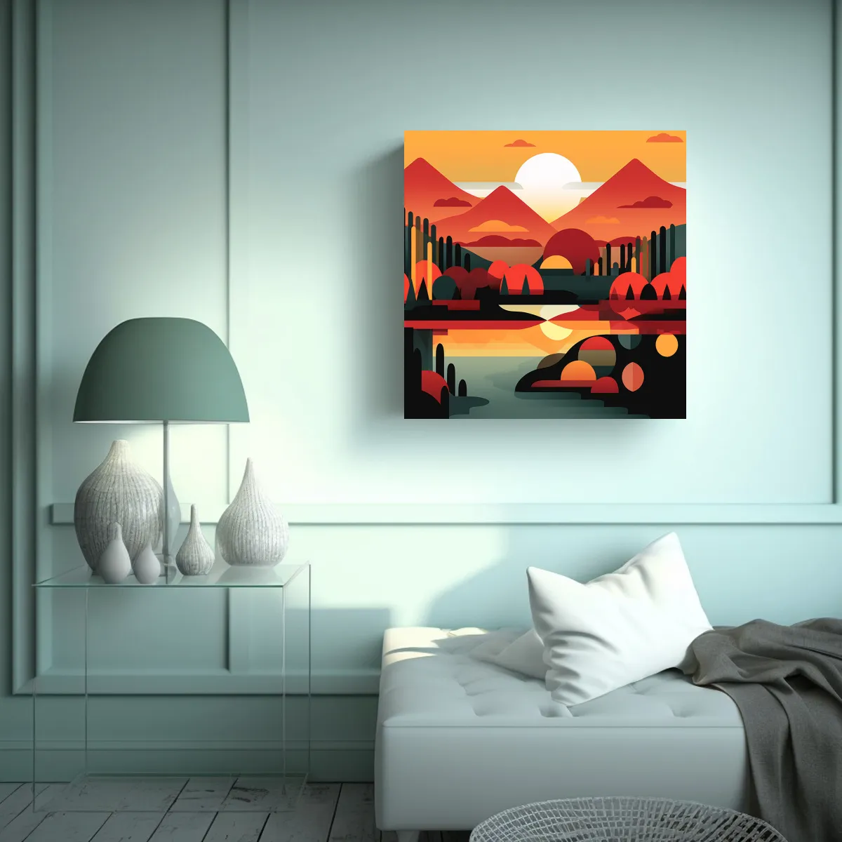 GENERICO - Cuadro Impactante De Paisaje Onírico Estilo 50x50 Cm.