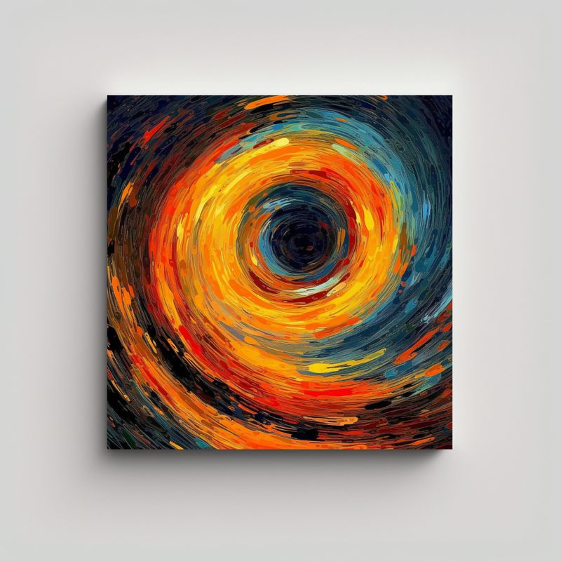 GENERICO - Tela En Bastidor Arte Grafico Abstracción 80x80 Cm