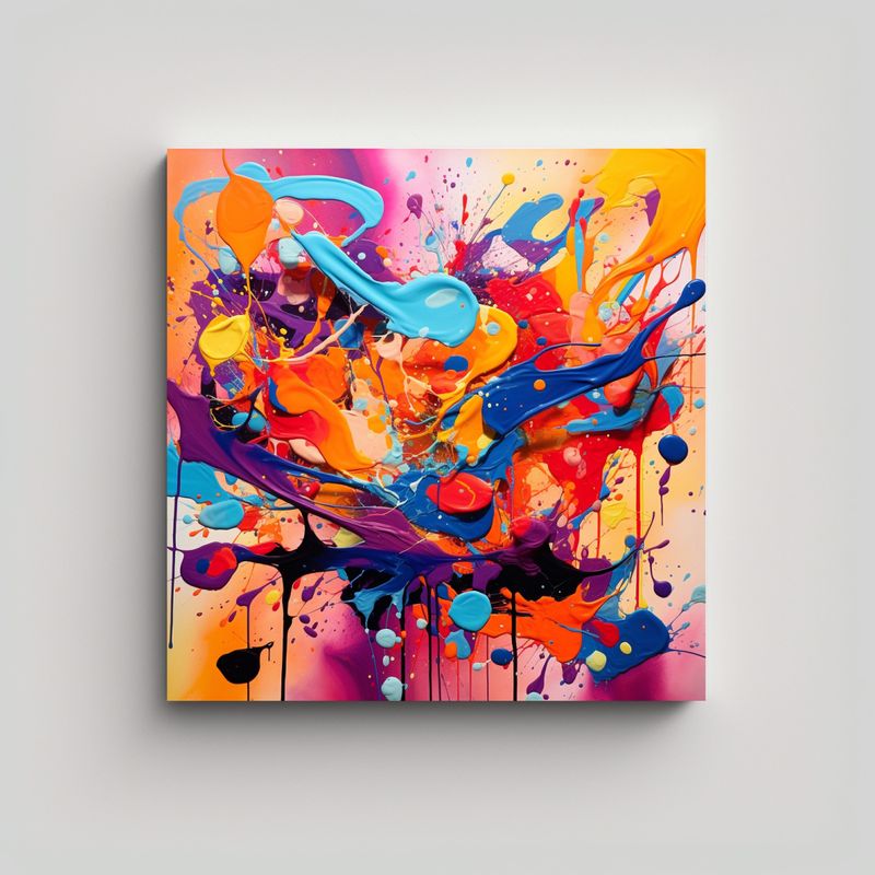 GENERICO - Pintura En Lienzo Con Colores Vibrantes Y Relieve 70x70 Cm