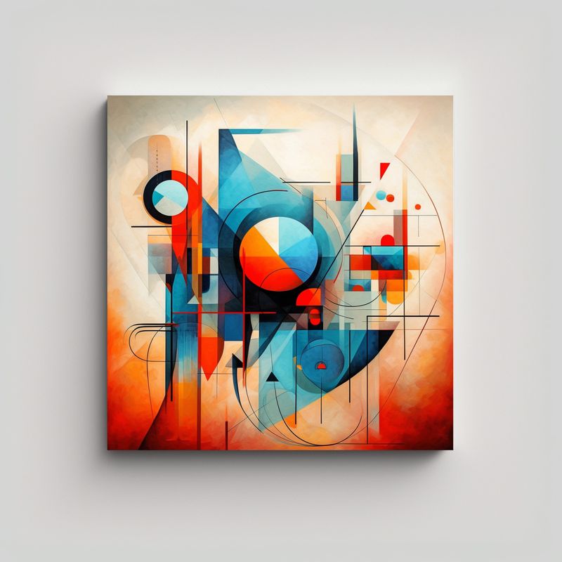 GENERICO - Lienzo De Tela: Simetría Abstracta Arte 60x60 Cm