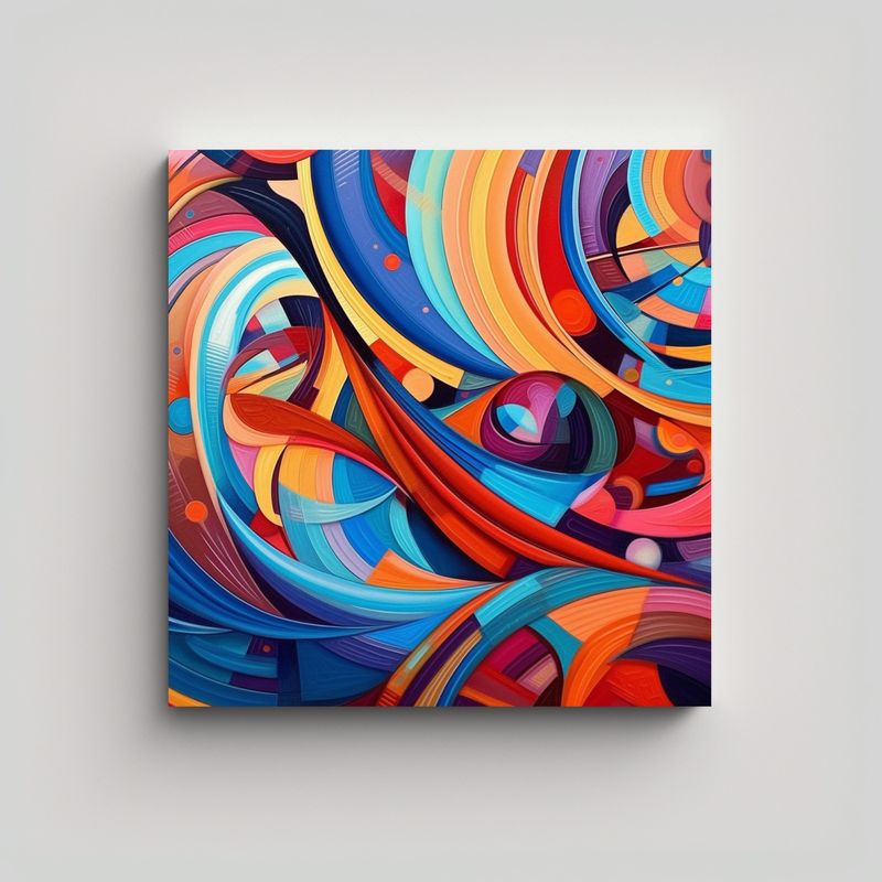 GENERICO - Cuadro Abstracto Gnome Exposición Color Formas 80x80 Cm