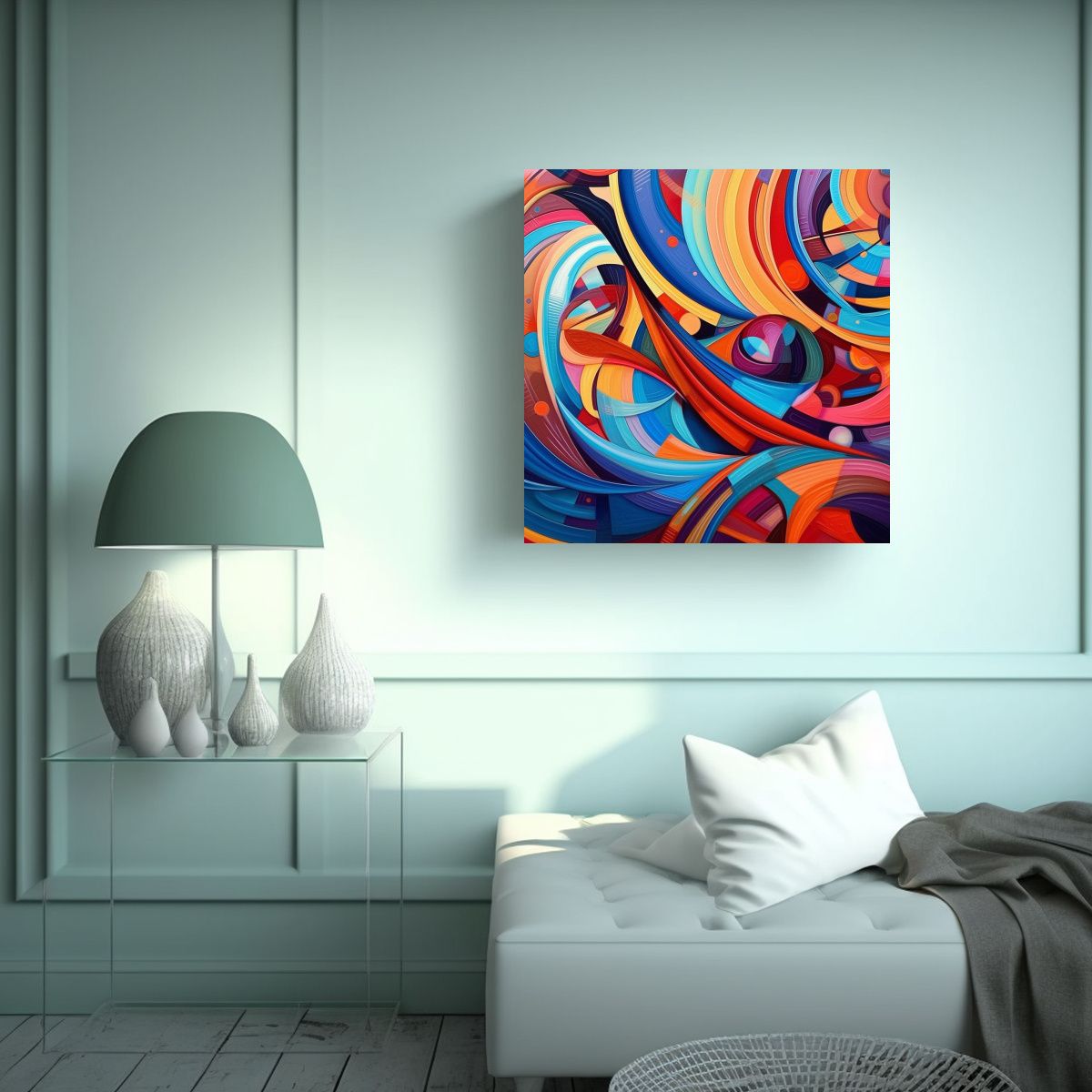 GENERICO - Cuadro Abstracto Gnome Exposición Color Formas 50x50 Cm