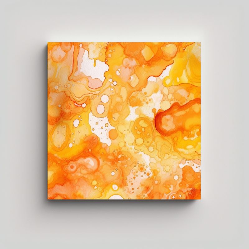 GENERICO - Pintura Decorativa Con Fondo De Acuarela Naranja 50x50 Cm