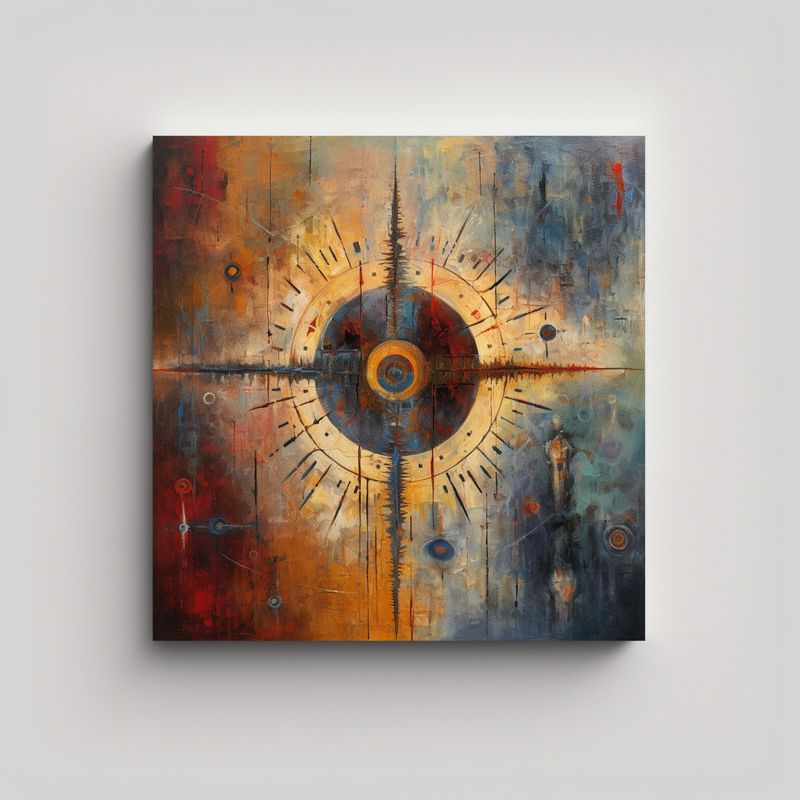 GENERICO - Pintura Abstracta De Aceite En Bastidor Con 70x70 Cm