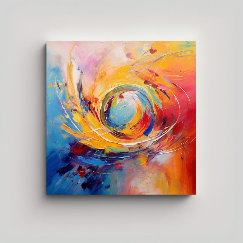 GENERICO - Arte Cuadro Actuales Pinturas Abstractas Coloridas 90x90 Cm