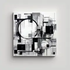 GENERICO - Pinturas Abstractas Modernas En Blanco Y Negro, 90x90 Cm