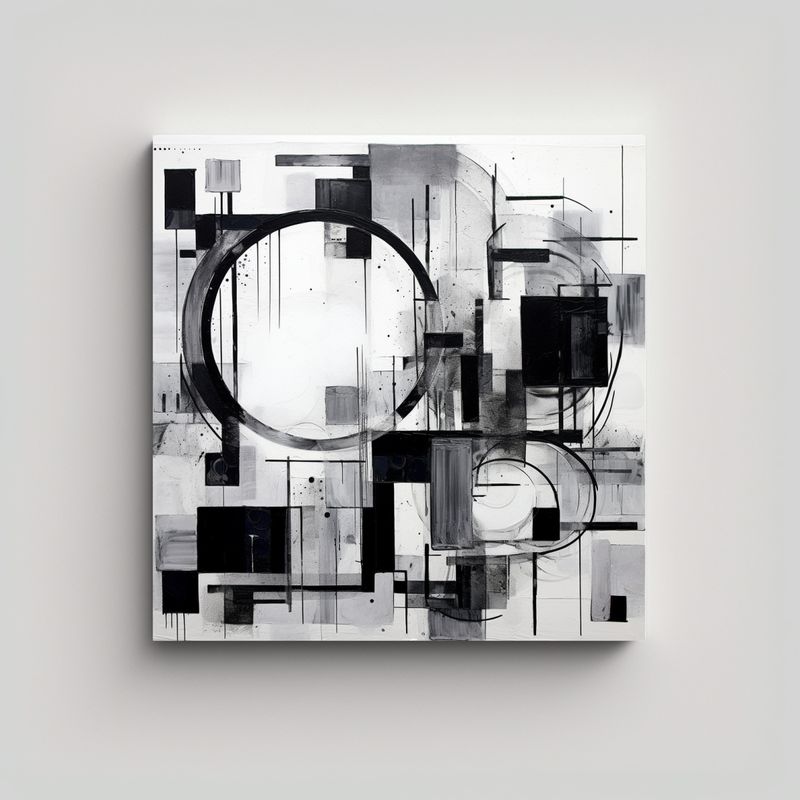 GENERICO - Pinturas Abstractas Modernas En Blanco Y Negro, 50x50 Cm