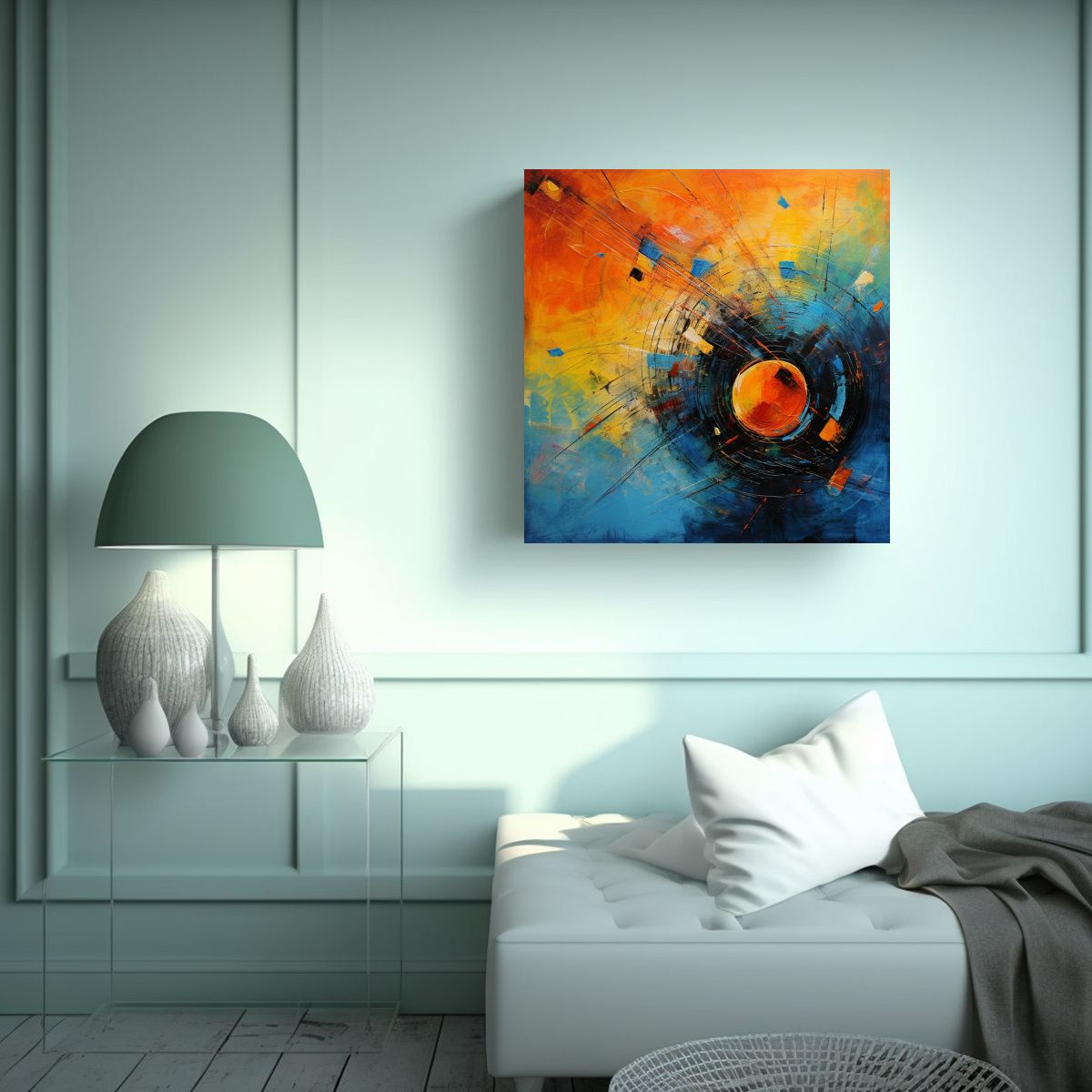 GENERICO - Pintura Acuarela Equilibrio: Maravillosa Obra 90x90 Cm
