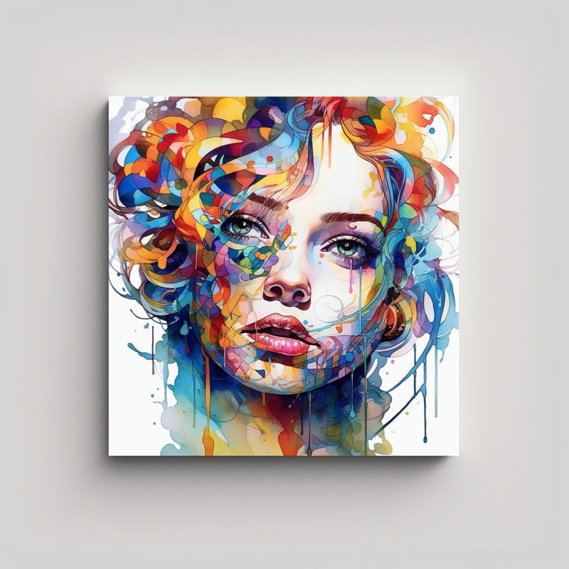 GENERICO - Cuadro Arte De Pared Imagen Intensidad Rostro 70x70 Cm