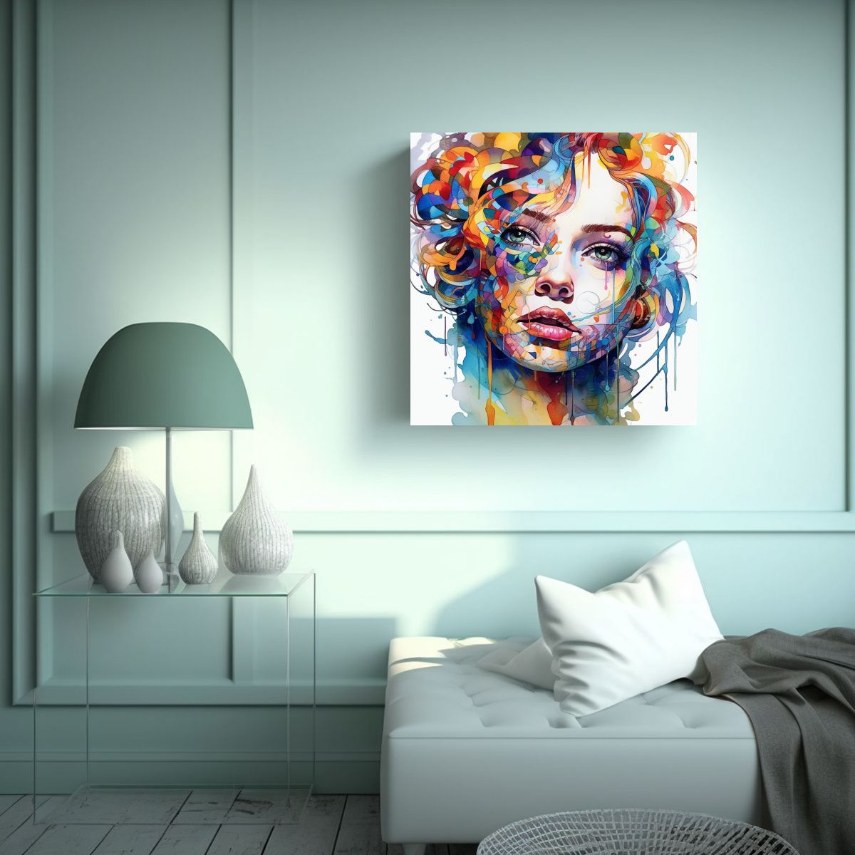 GENERICO - Cuadro Arte De Pared Imagen Intensidad Rostro 70x70 Cm