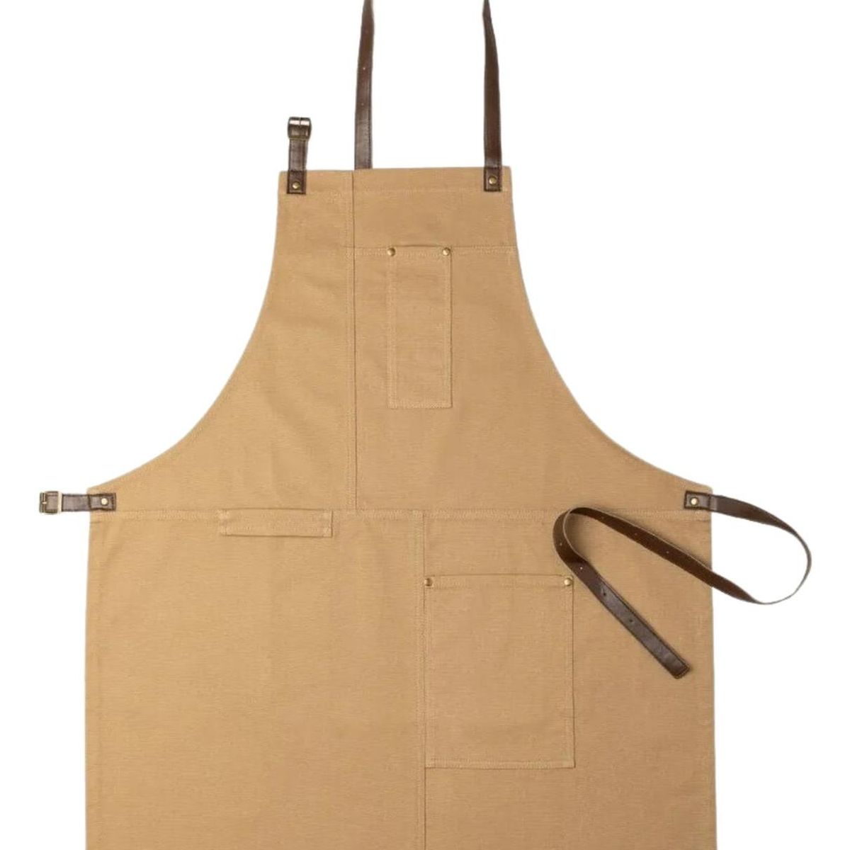 IMPORTCLICK - Delantal Pechera 100% Algodón Vurcex Khaki IMPORTCLICK