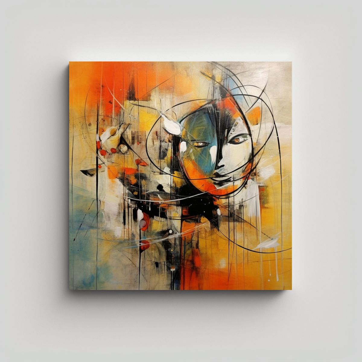 GENERICO - Cuadro Abstracto Alta Calidad Simetría 50x50 Cm