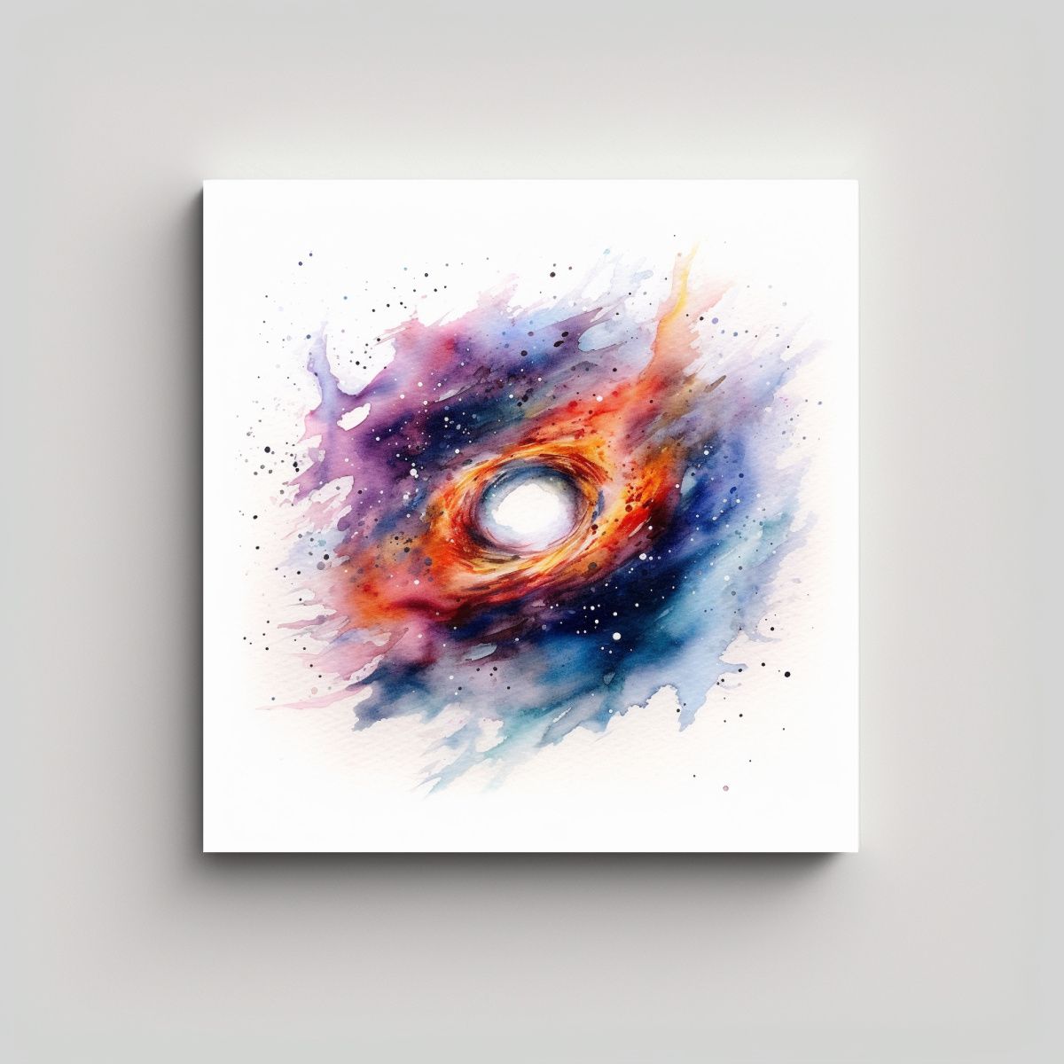 GENERICO - Pintura Acuarela Quasar En Fondo Blanco 50x50 Cm