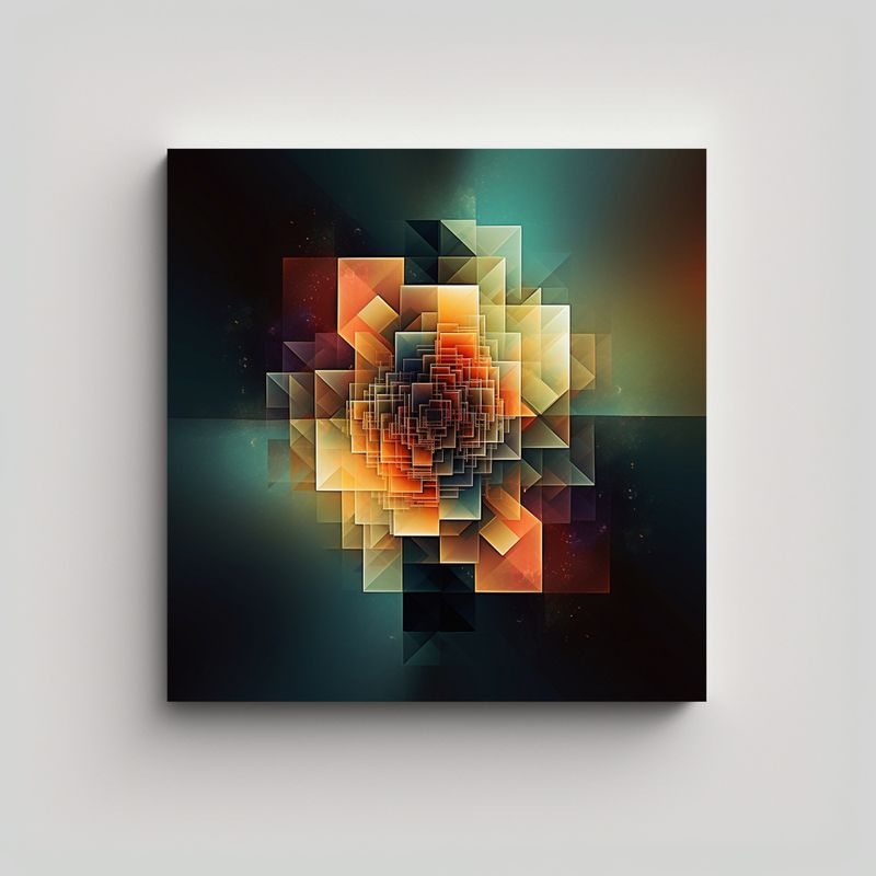GENERICO - Pintura Mural Geométrica Abstracta Para 60x60 Cm