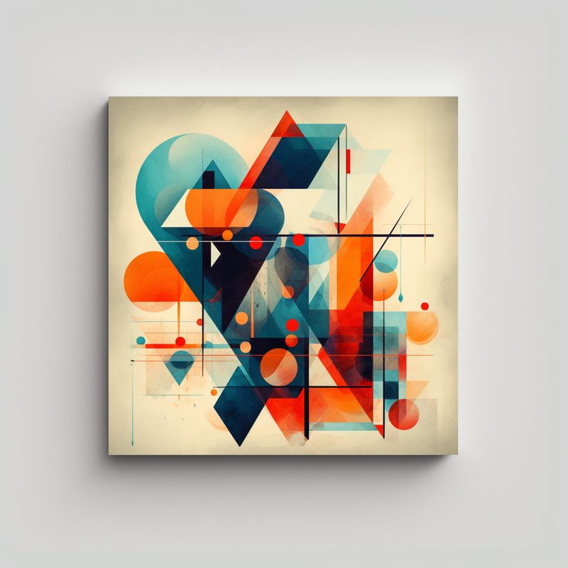 GENERICO - Pinturas Decorativas únicas De Geometría 80x80 Cm