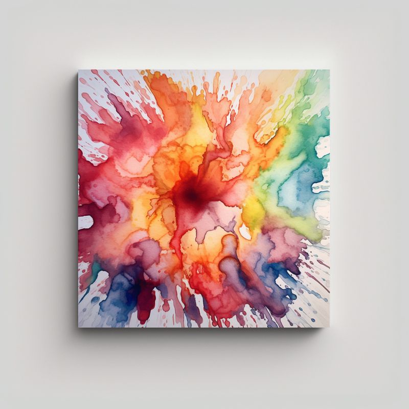 GENERICO - Pintura Acuarela Inversa: Composición Decorativa 90x90 Cm