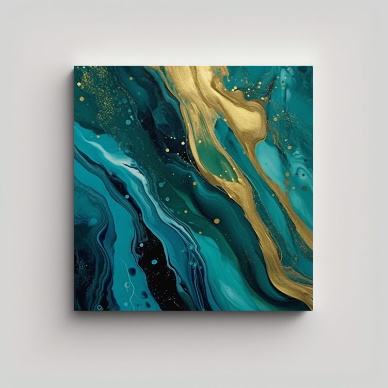 GENERICO - Pintura Acuarela Habitación En Lienzo Metálico 60x60 Cm