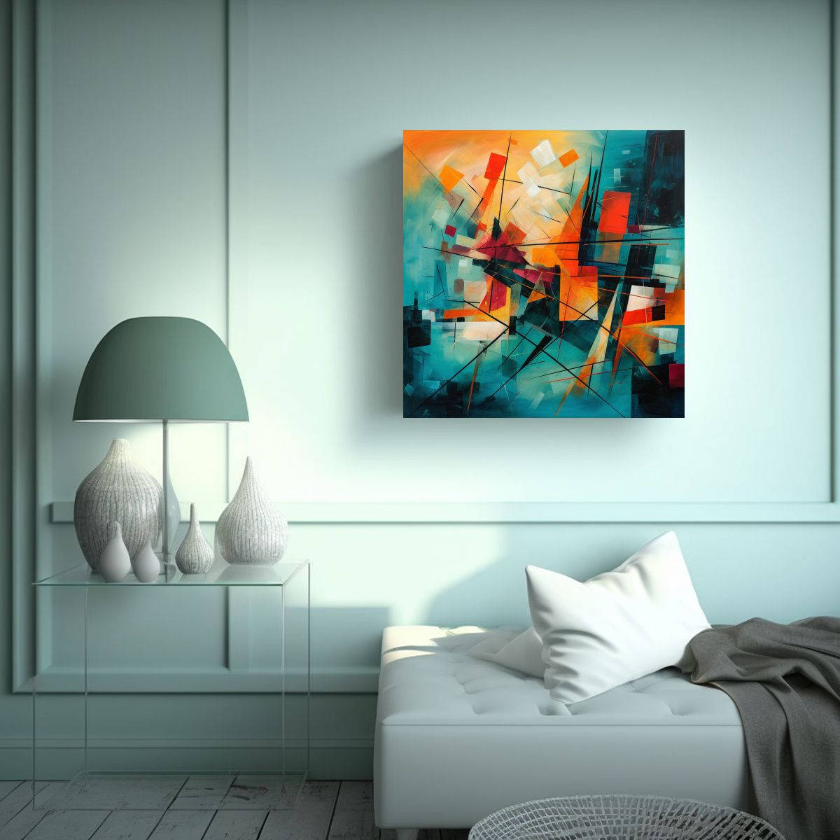 GENERICO - Pinturas Decorativas De Arte Abstracto Simétrico 90x90 Cm