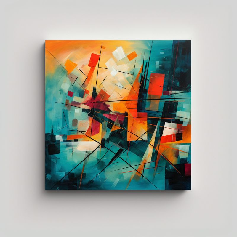 GENERICO - Pinturas Decorativas De Arte Abstracto Simétrico 70x70 Cm