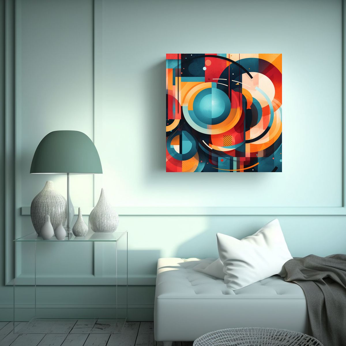 GENERICO - Tela En Bastidor Abstracta De Alta Calidad Para 50x50 Cm