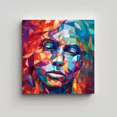 GENERICO - Cuadro Acuarela Mente De Mujer Autista: Riqueza 90x90 Cm