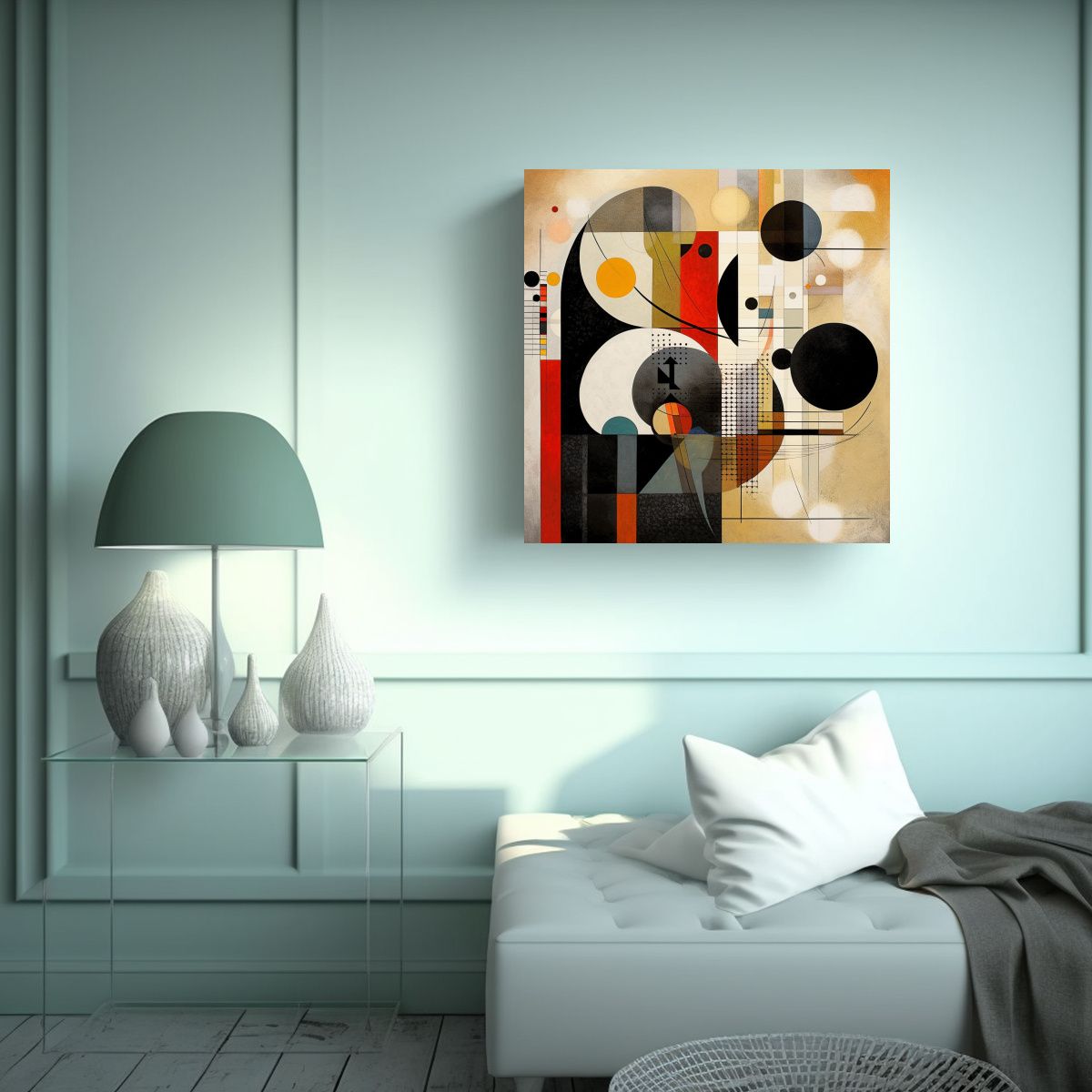 GENERICO - Arte De Pared Moderno En Blanco Y Negro Con Color 70x70 Cm