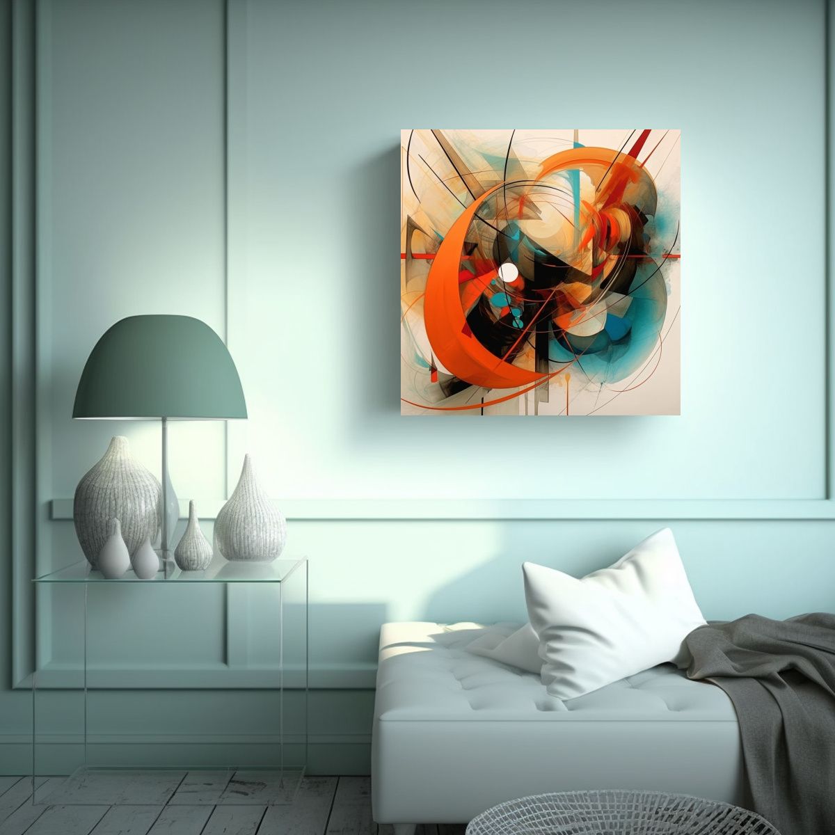 GENERICO - Cuadro Abstracto Composición Calma Asimétrica 80x80 Cm