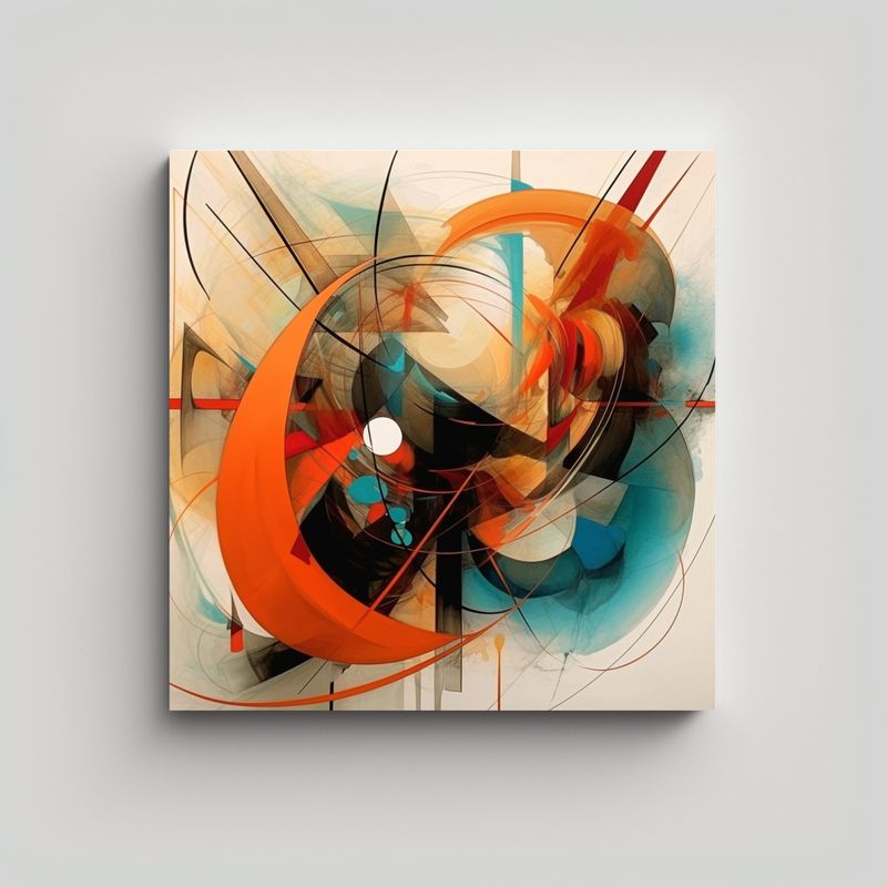 GENERICO - Cuadro Abstracto Composición Calma Asimétrica 50x50 Cm