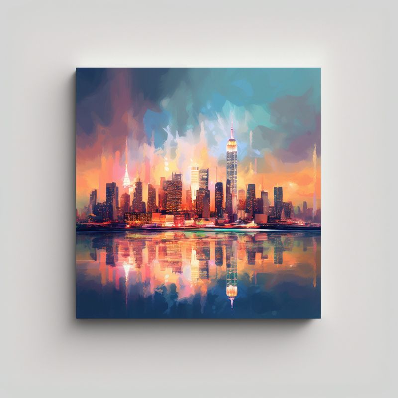 GENERICO - Pinturas De Decoración De Skyline De Nueva York 50x50 Cm