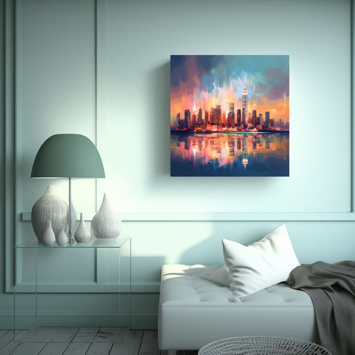 GENERICO - Pinturas De Decoración De Skyline De Nueva York 50x50 Cm