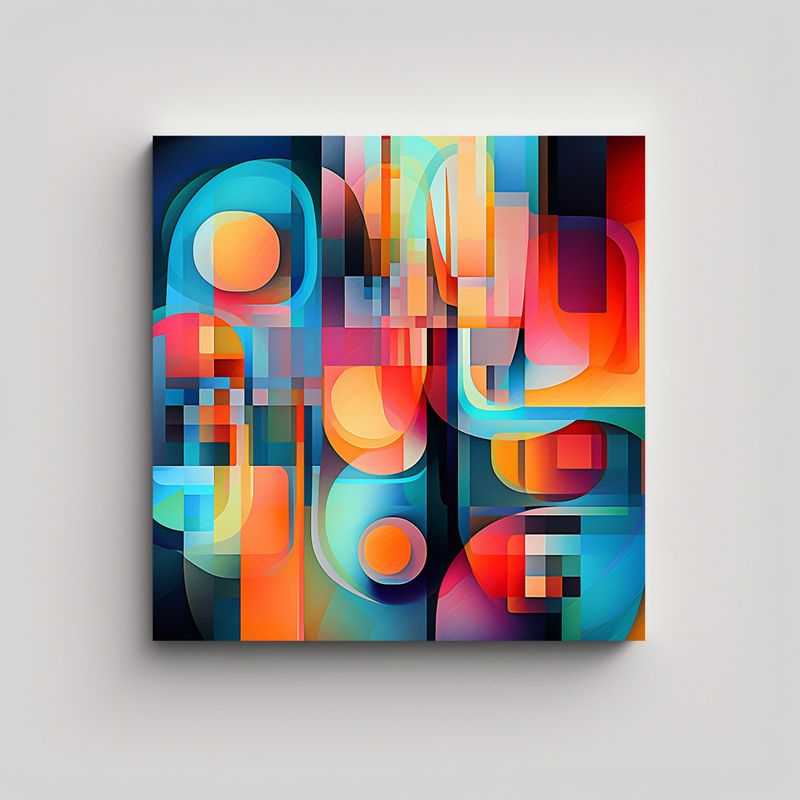 GENERICO - Pintura Decorativa Floral Abstracta En Bastidor 70x70 Cm