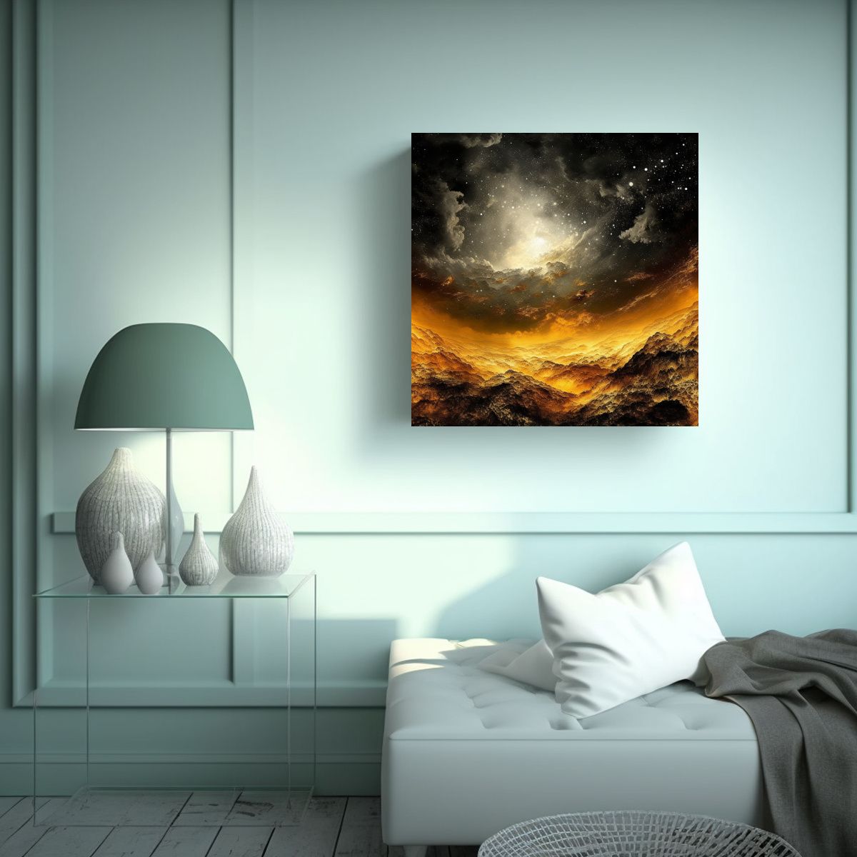 GENERICO - Pinturas Decorativas De Espacio Profundo Dorado Y 70x70 Cm