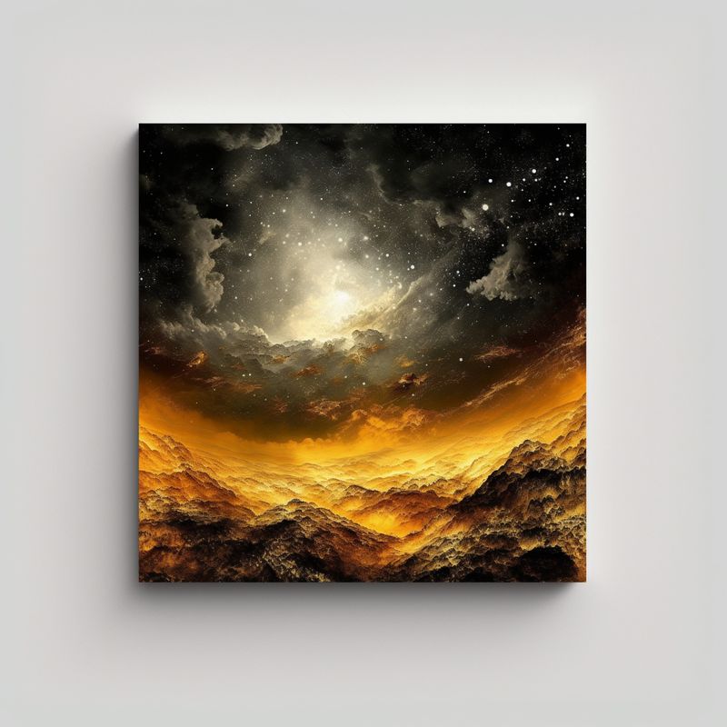 GENERICO - Pinturas Decorativas De Espacio Profundo Dorado Y 60x60 Cm