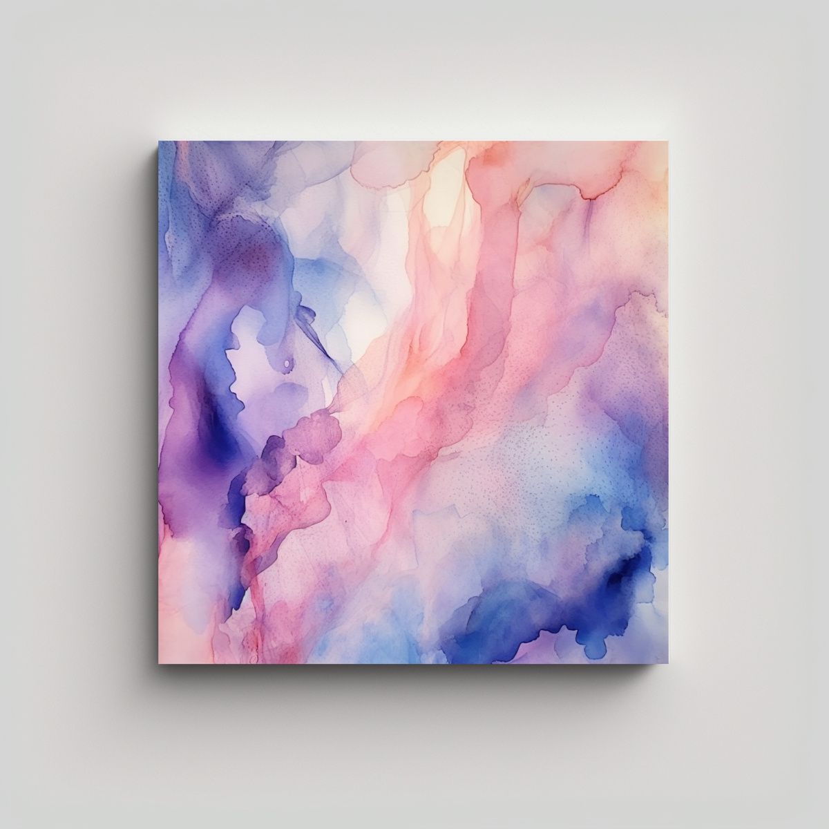 GENERICO - Pinturas Decorativas Abstractas En Acuarela Rosa, 80x80 Cm.