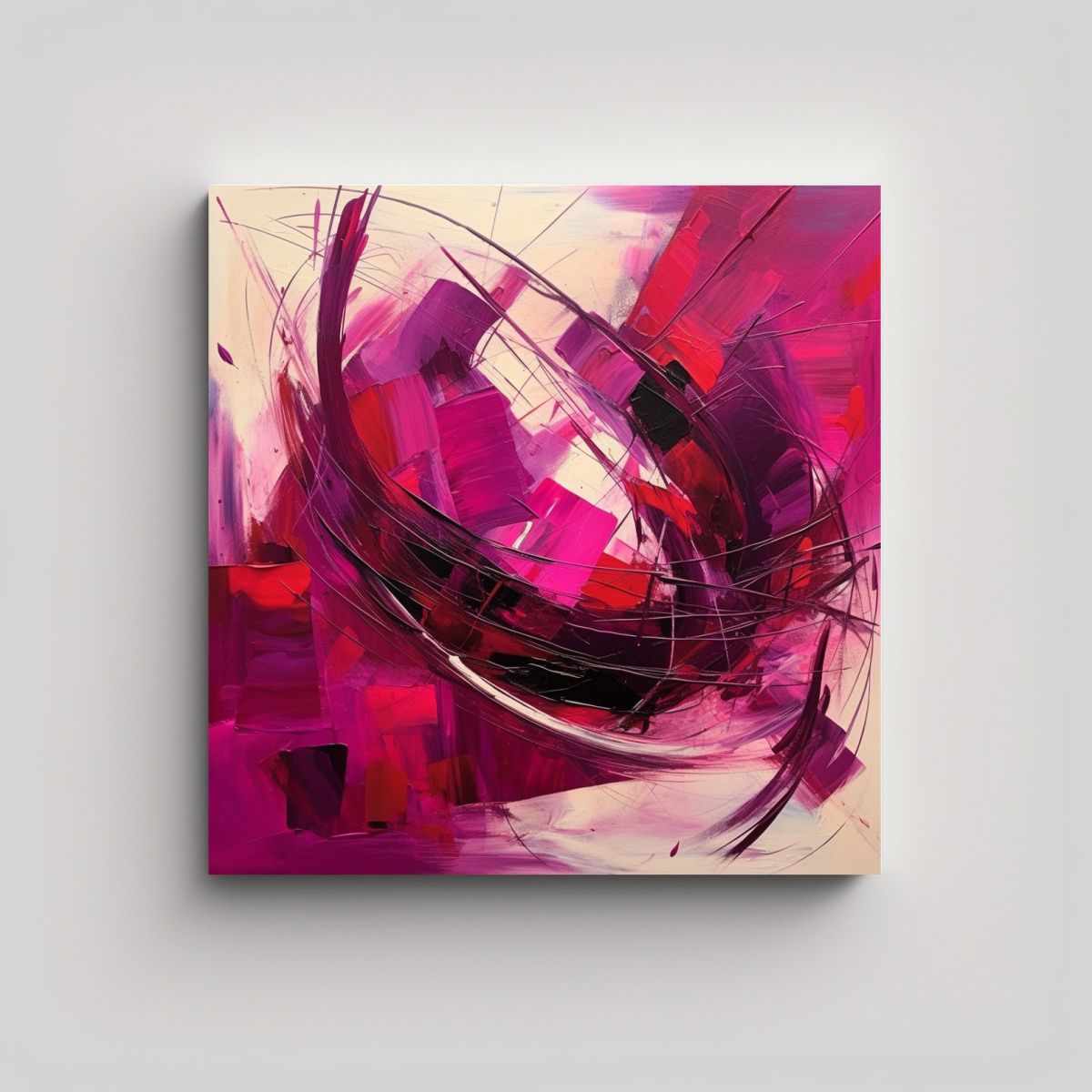 GENERICO - Pintura Abstracta En Bastidor Tela En Forma De 80x80 Cm