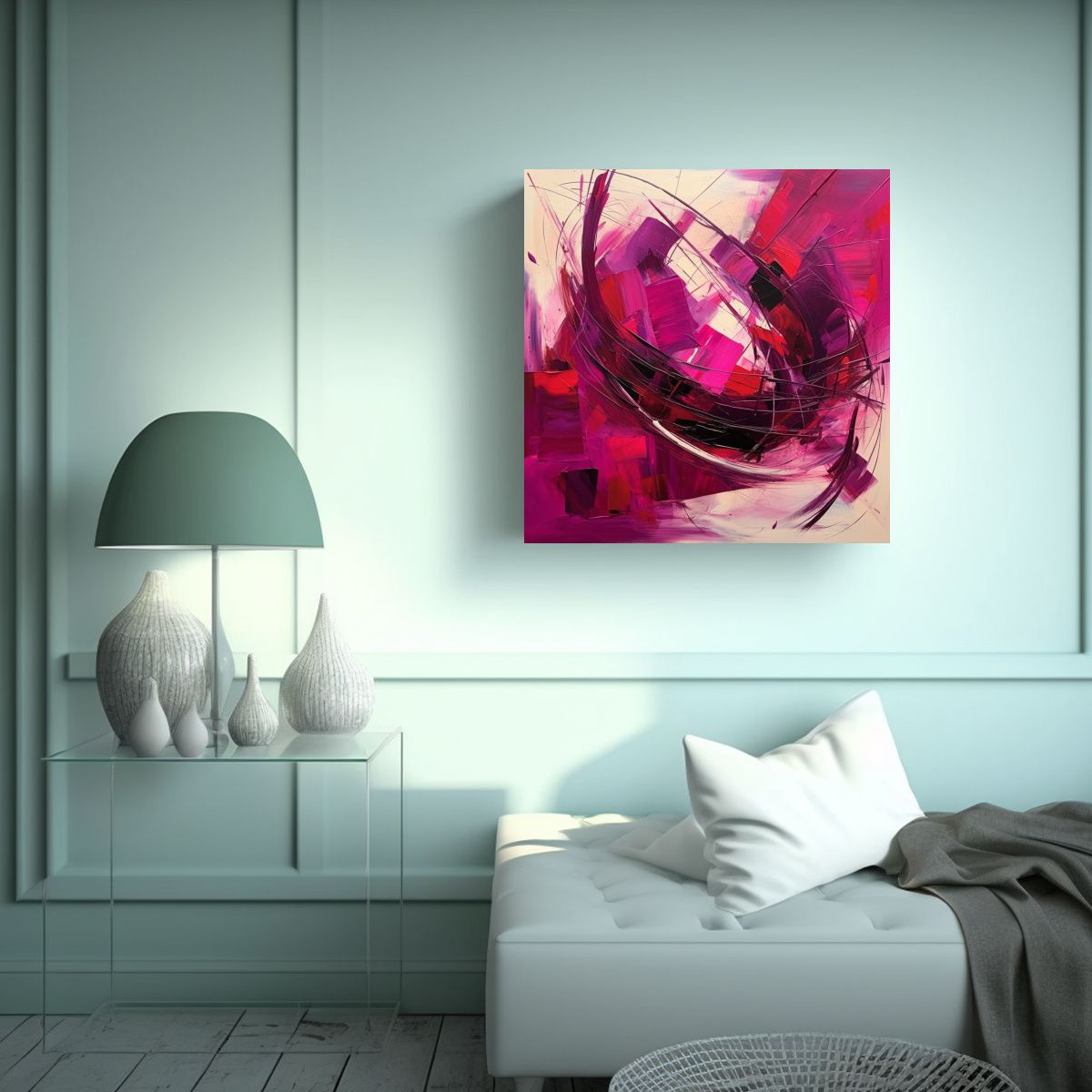 GENERICO - Pintura Abstracta En Bastidor Tela En Forma De 80x80 Cm