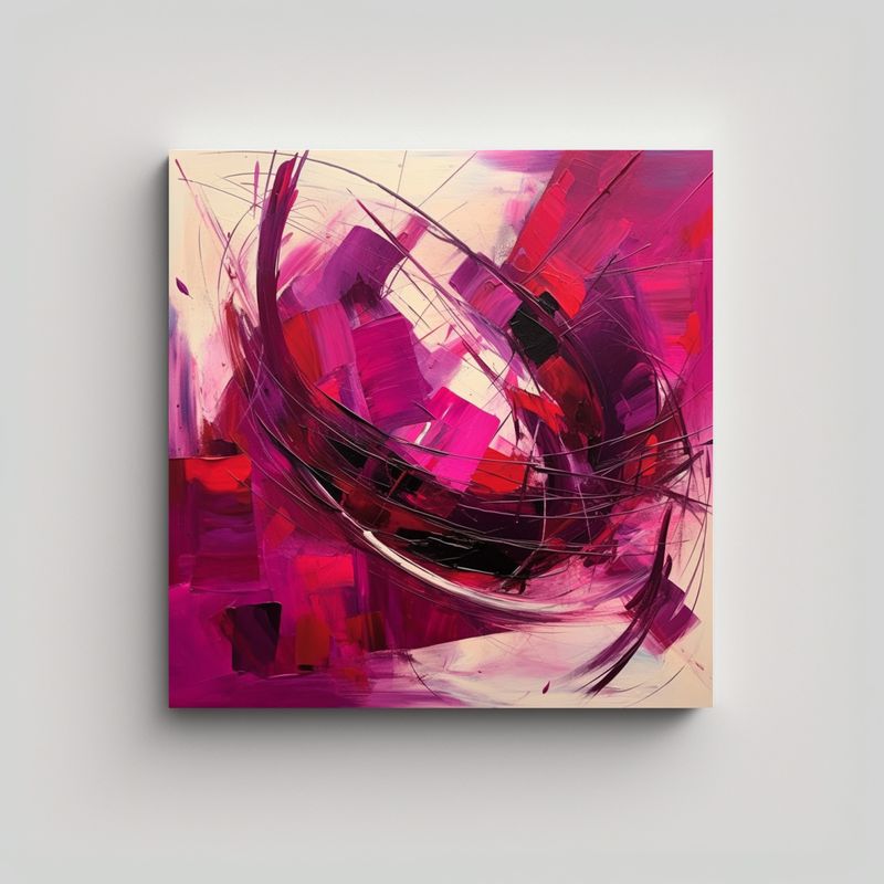 GENERICO - Pintura Abstracta En Bastidor Tela En Forma De 50x50 Cm