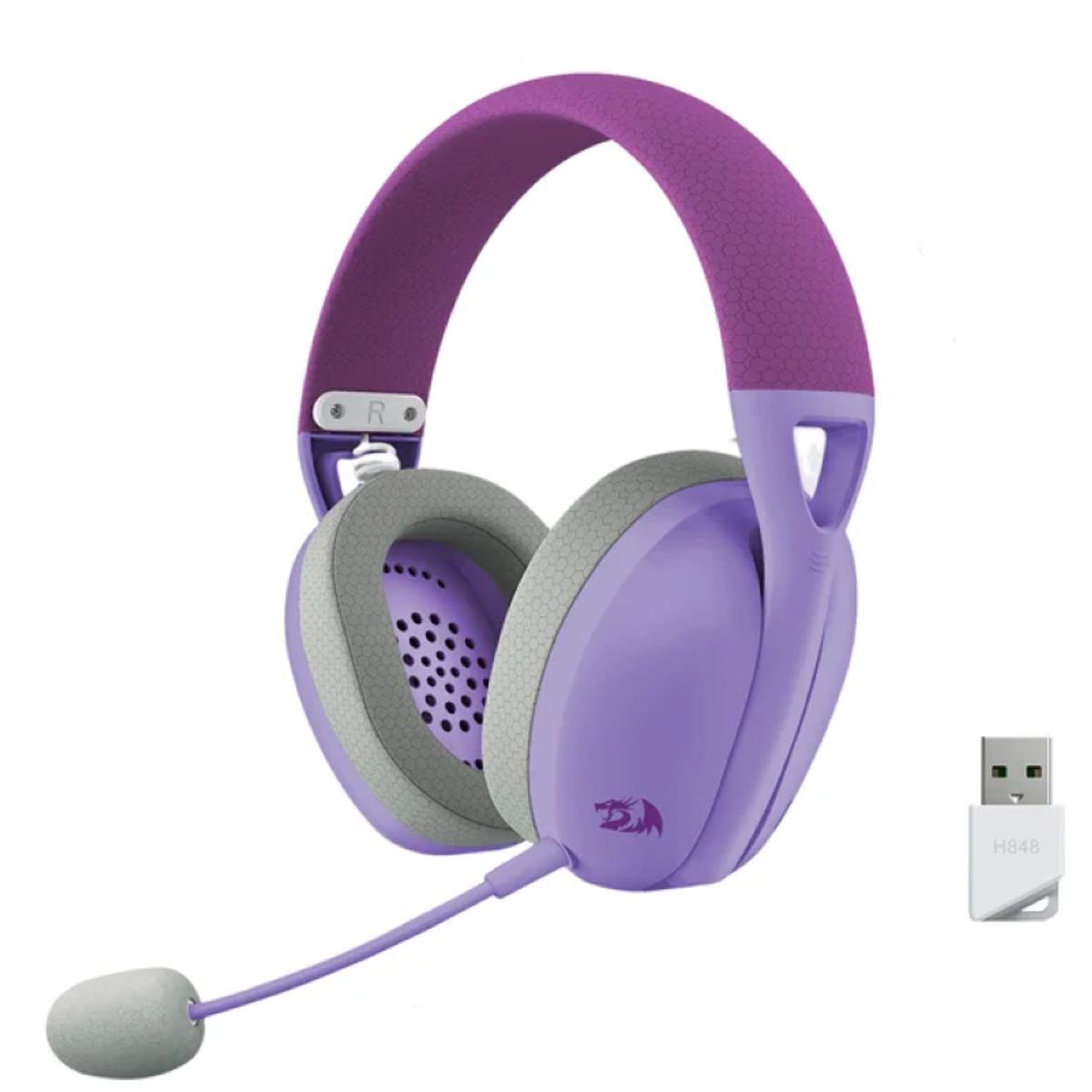 REDRAGON - Audífonos Gamer On-Ear - Redragon IRE H848 - Bluetooth - Purple