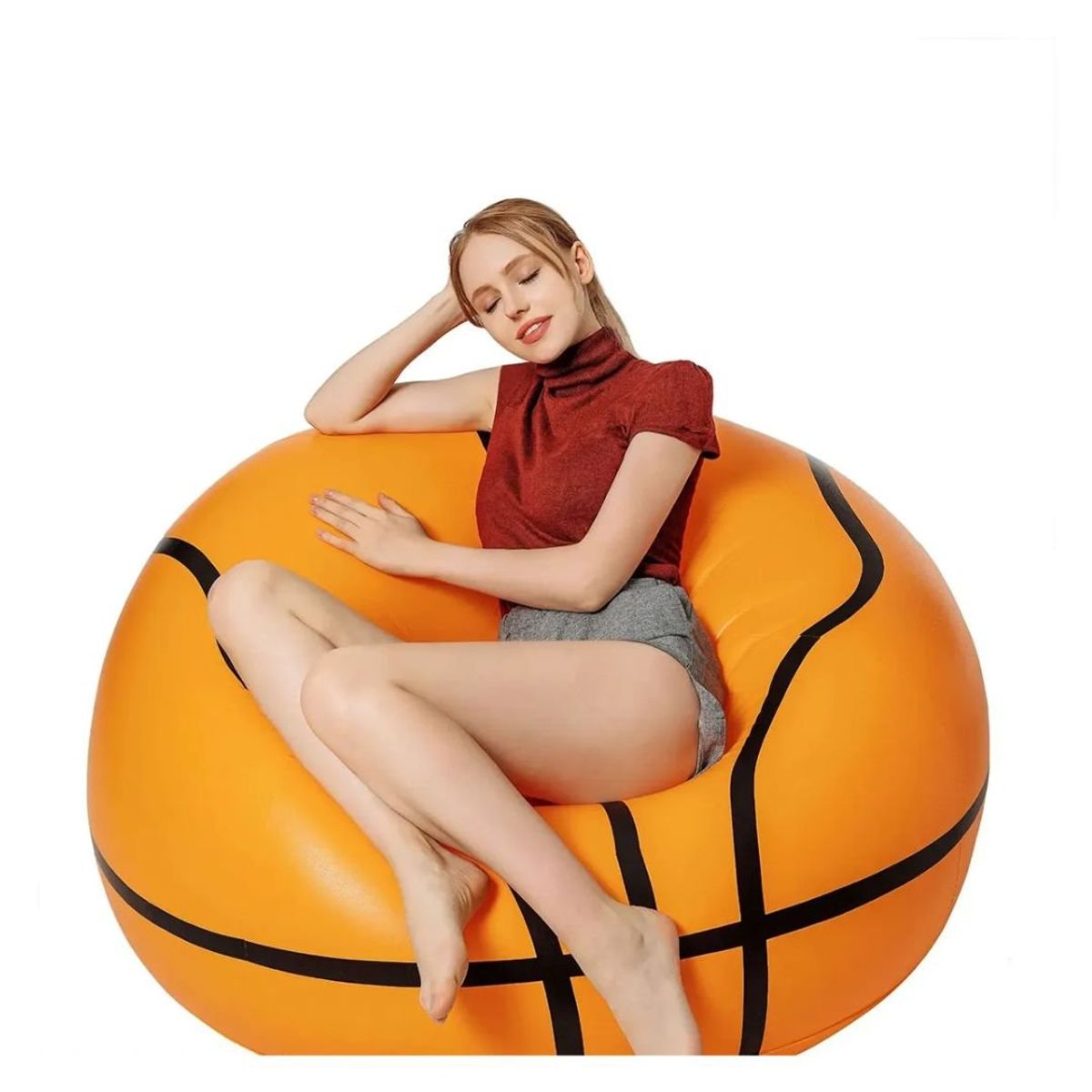 GENERICO - Puff Sofá Inflable Diseño 110 x 80 cm - Baloncesto