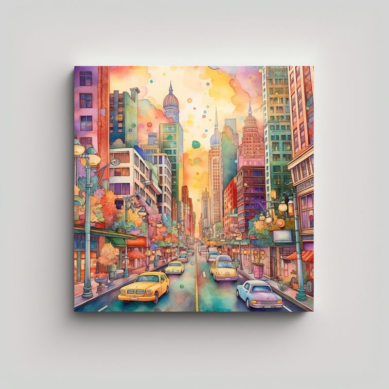 GENERICO - Pinturas Decorativas Coloridas De Paisajes 90x90 Cm