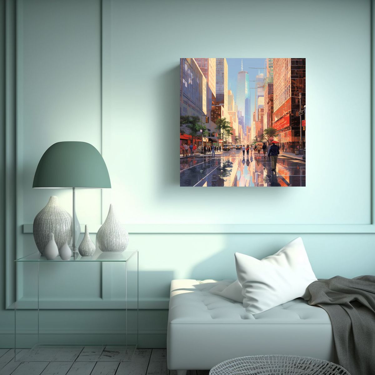 GENERICO - Arte Abstracción Composición Dinámica En Las 60x60 Cm