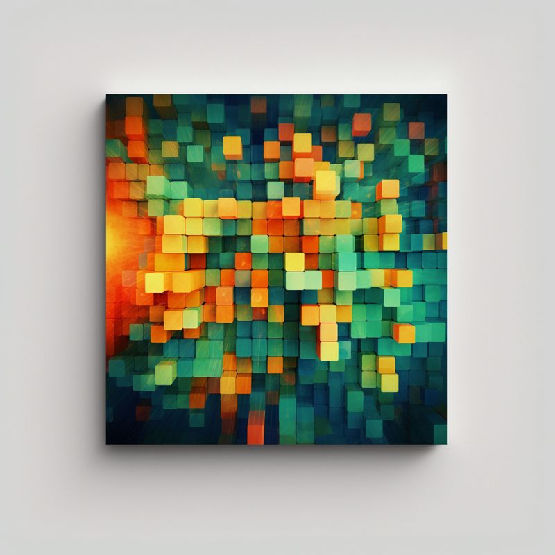 GENERICO - 1 Cuadro Patron Intenso Colorido Para Decoración 80x80 Cm