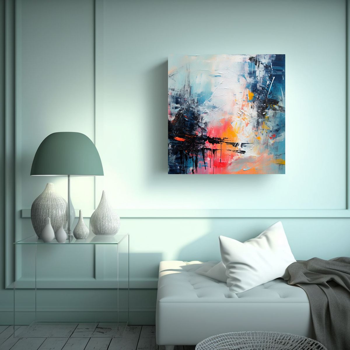 GENERICO - Pintura Abstracta Cálida Y Linda Para Decoración 50x50 Cm