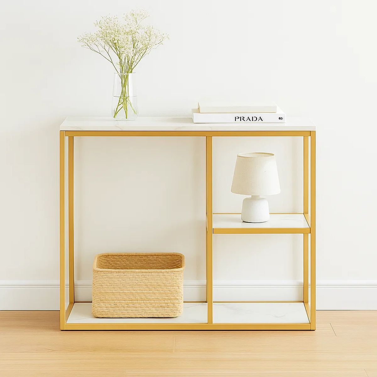 KLIK - Arrimo white stone MDF marmol blanco con separadores KLIK.