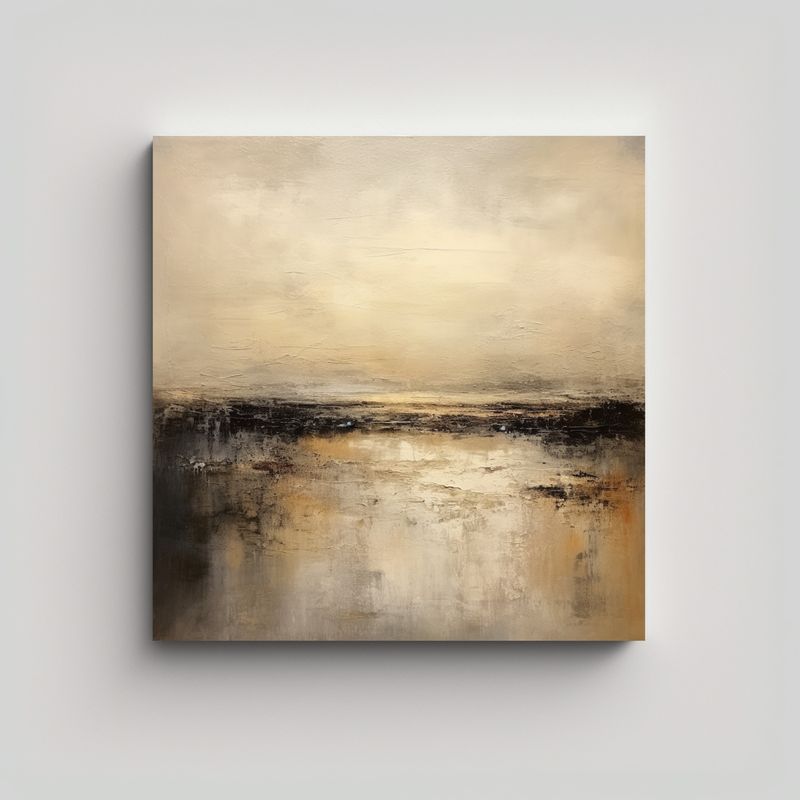 GENERICO - Pintura Abstracta De Paisaje En Bastidor Con 60x60 Cm