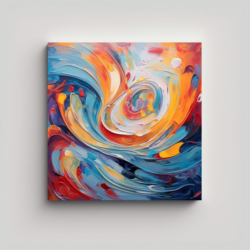 GENERICO - Pintura Abstracta Que Representa Una Respiración 70x70 Cm