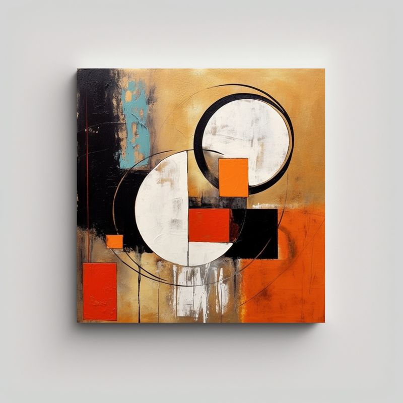 GENERICO - Cuadro De Arte Abstracto Minimalista Combinación 60x60 Cm